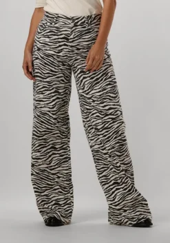 zwarte co'couture wide jeans zion zebra wide pant