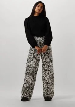 zwarte co'couture wide jeans zion zebra wide pant
