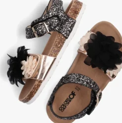 zwarte colors of california sandalen bio glitter sandal with ankle