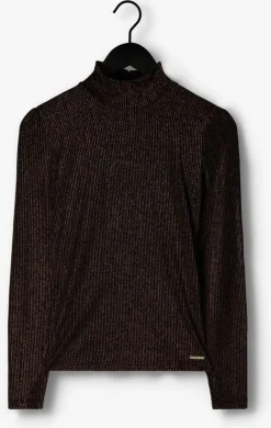 zwarte colourful rebel coltrui neyo metallic stripe turtleneck top