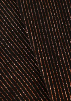 zwarte colourful rebel flared broek jolie metallic stripe flare pants