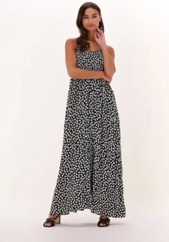 zwarte colourful rebel maxi jurk sophie heart maxi smock dress