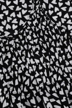 zwarte colourful rebel maxi jurk sophie heart maxi smock dress