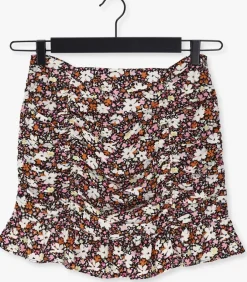 zwarte colourful rebel minirok eliza flower pleated mini skirt