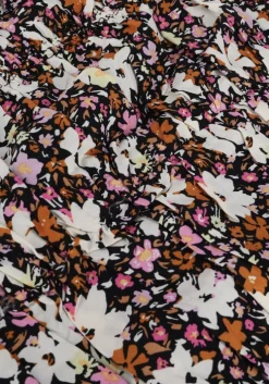 zwarte colourful rebel minirok eliza flower pleated mini skirt