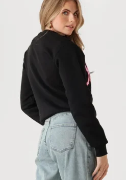 zwarte colourful rebel trui rebel patch relaxed fit