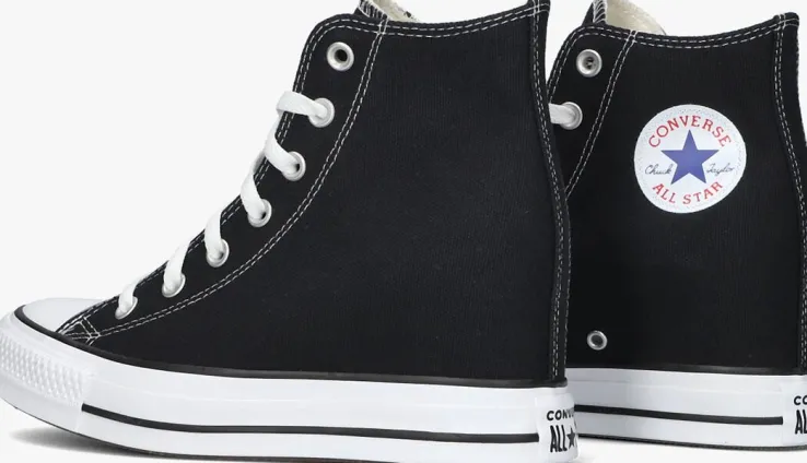 zwarte converse hoge sneakers chuck taylor all star wedge hi