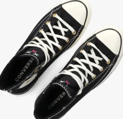 zwarte converse hoge sneakers chuck taylor all star lift crafted stitching