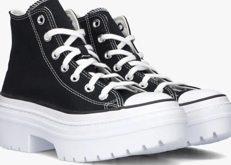 zwarte converse hoge sneakers chuck taylor lugged heel hi