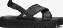 zwarte cruyff junior platte sandalen isabella