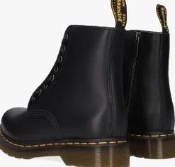 zwarte dr martens enkelboots 1460 pascal front zip