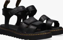 zwarte dr martens platte sandalen klaire k
