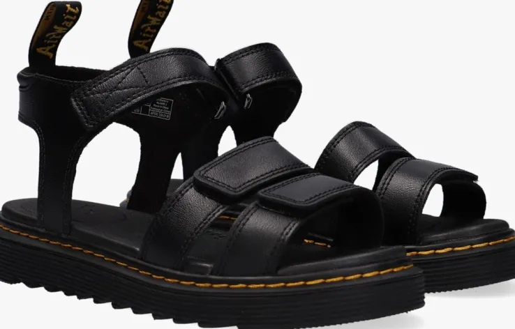 zwarte dr martens platte sandalen klaire k