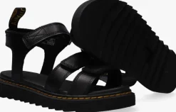 zwarte dr martens platte sandalen klaire k