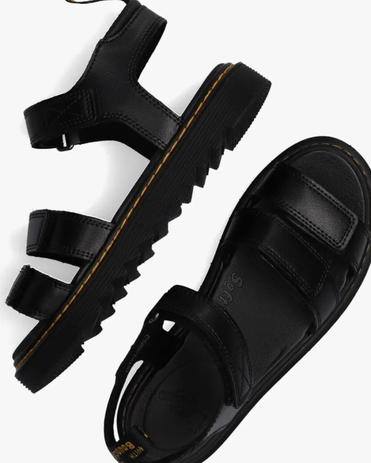 zwarte dr martens platte sandalen klaire k