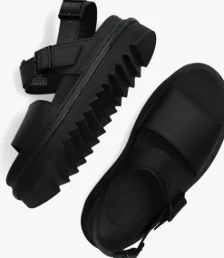 zwarte dr martens platte sandalen voss
