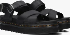 zwarte dr martens platte sandalen voss ii
