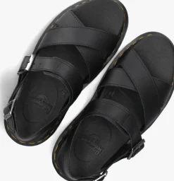 zwarte dr martens platte sandalen voss ii