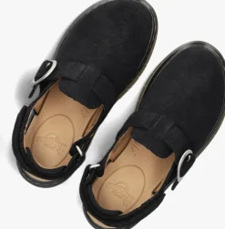 zwarte dr martens platte sandalen jorgie k