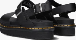 zwarte dr martens platte sandalen voss