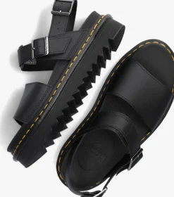 zwarte dr martens platte sandalen voss