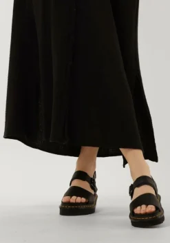 zwarte dr martens platte sandalen voss