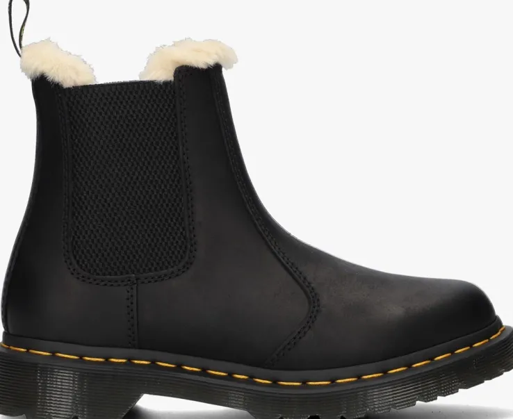 zwarte dr martens vachtlaarzen 2976 leonore