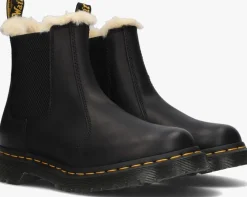 zwarte dr martens vachtlaarzen 2976 leonore