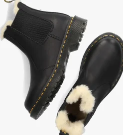 zwarte dr martens vachtlaarzen 2976 leonore