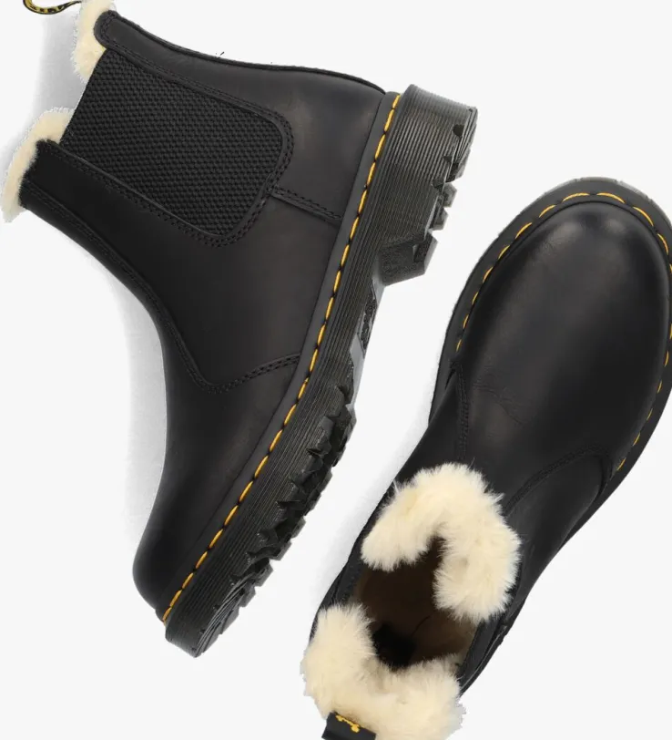 zwarte dr martens vachtlaarzen 2976 leonore