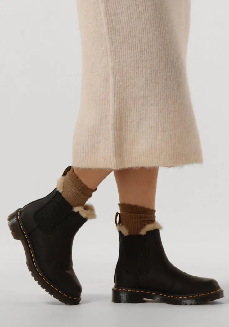 zwarte dr martens vachtlaarzen 2976 leonore