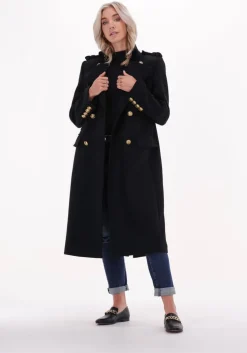 zwarte drykorn mantel hawdon 120010