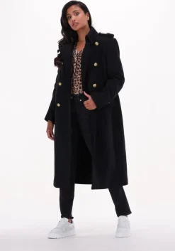 zwarte drykorn mantel hawdon 120010