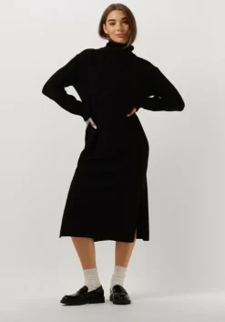 zwarte drykorn midi jurk sastera