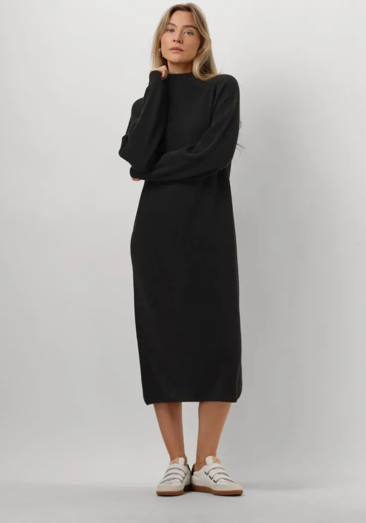 zwarte drykorn midi jurk antona