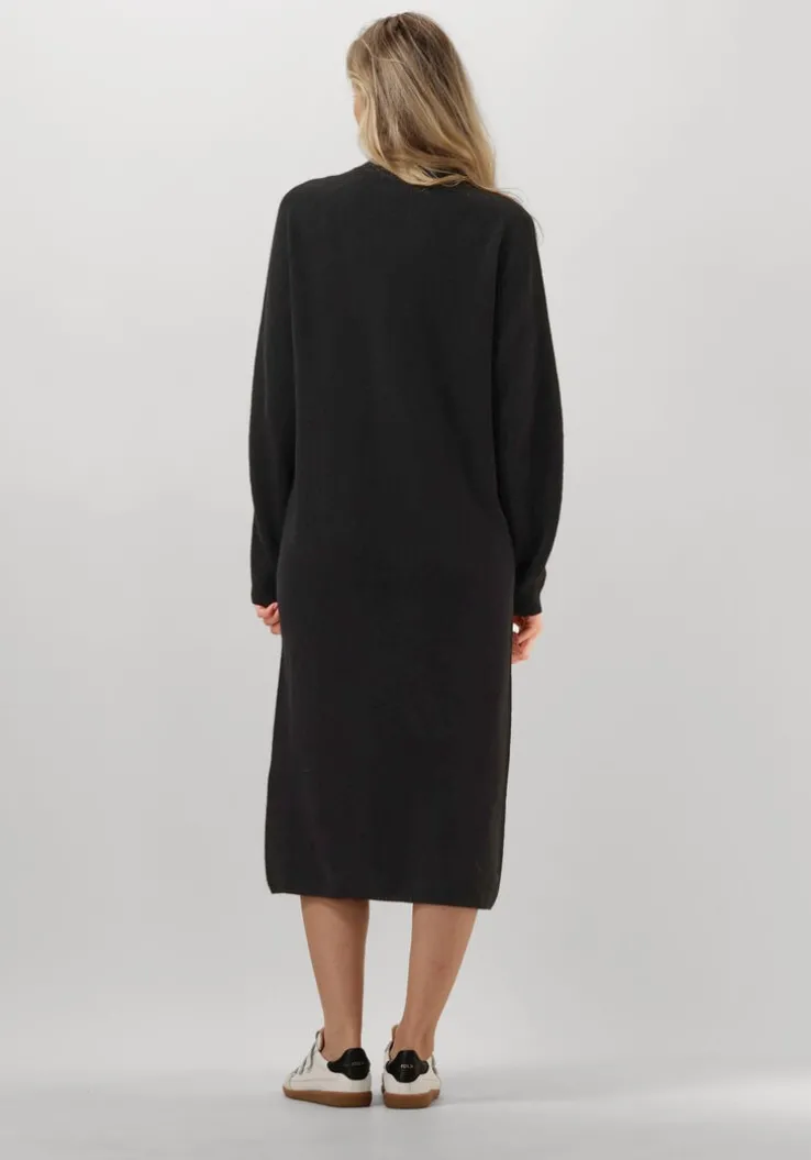 zwarte drykorn midi jurk antona