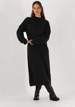zwarte drykorn midi jurk antona