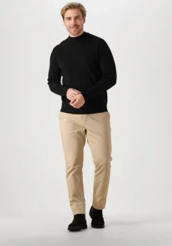 zwarte dstrezzed trui fell mock neck