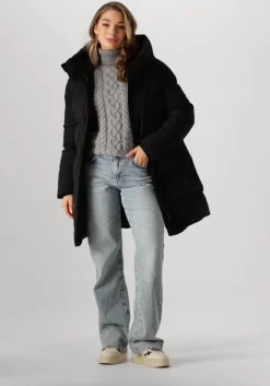 zwarte elvine gewatteerde jas vesper