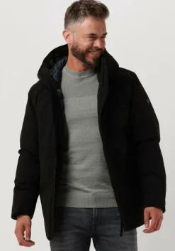 zwarte elvine gewatteerde jas vhinner