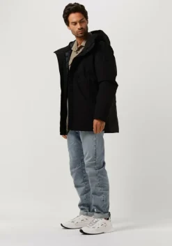 zwarte elvine gewatteerde jas vhinner