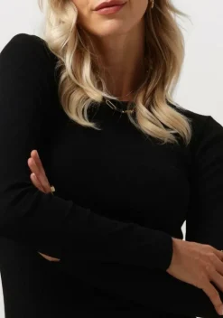 zwarte envii midi jurk enally ls dress 5314