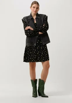 zwarte envii mini jurk enerica ls dress aop 6696