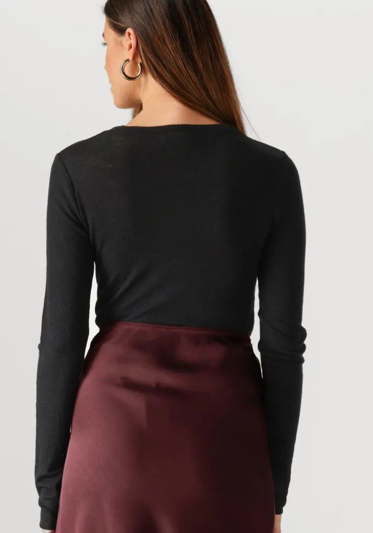 zwarte envii tops & t-shirts enanna ls o-n tee 7226