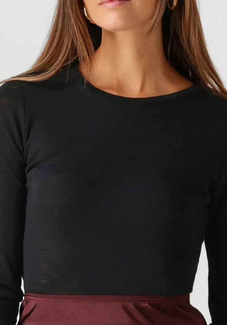 zwarte envii tops & t-shirts enanna ls o-n tee 7226