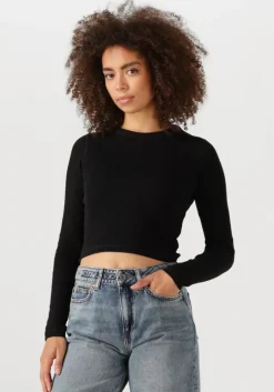 zwarte envii t-shirt enally ls crop tee 5314