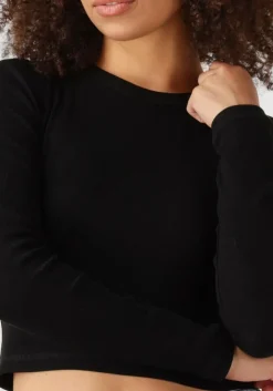 zwarte envii t-shirt enally ls crop tee 5314
