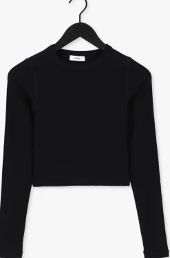 zwarte envii t-shirt enally ls crop tee 5314