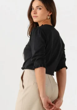 zwarte fabienne chapot trui molly short sleeve pullover