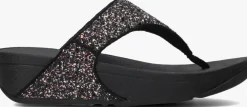 zwarte fitflop slippers lulu glitter toe-post